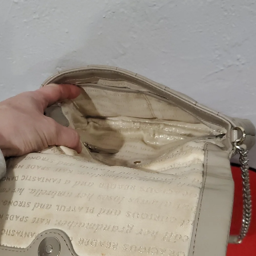 Kate Spade Elegant Taupe Quilted Crossbody Bag